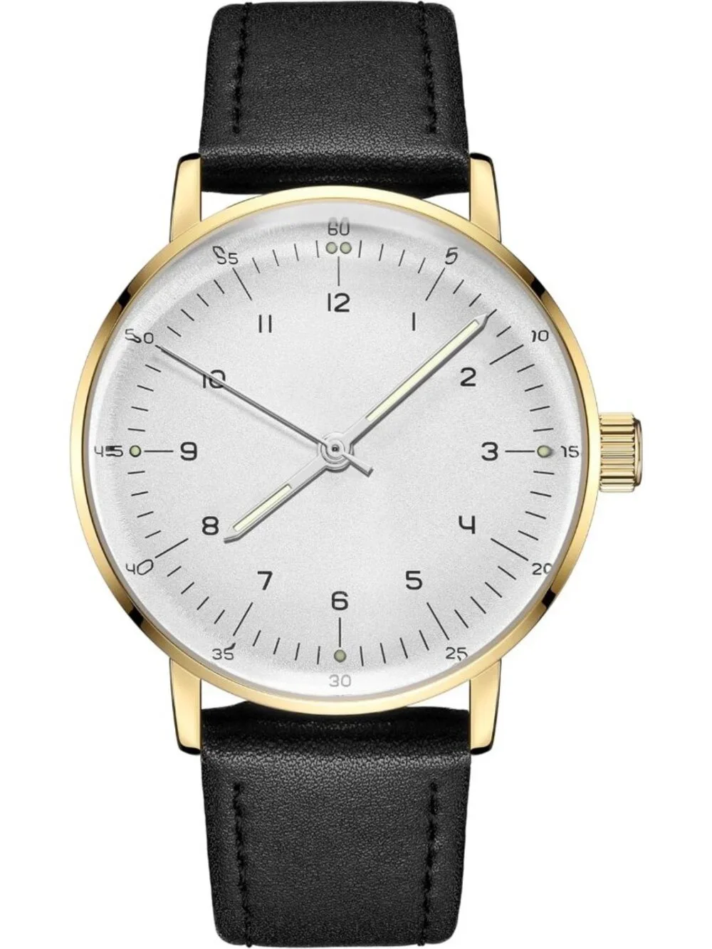 Vintage Mechanical Watch with Domed Glass, 40mm Case, Casual Minimalist Design